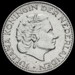 Netherlands 1956 Juliana Silver 1 Gulden