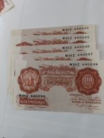Beale 1950 TEN Shilling Banknotes Number 94 To 98 Rare In Series See Photos