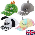 Kids Dinosaur Shark Dalmatian Unicorn 3D BaseBall Cap Summer Peak Sun Hat 3-6 Yr
