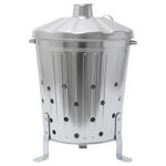 Litetron Galvanised Incinerator Bin Fire Bin Burning Bin Designed for Garden