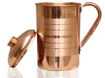 Pure Copper Smooth Water Jug/Copper Pitcher for Ayurveda Health Benefit 100% NEW
