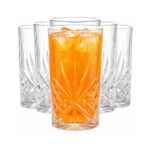Highball Glass Set of 6 Crystal Cut 350ml Tumblers Cocktail Dishwasher Safe