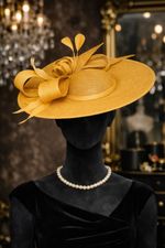 Extra Large Burnt Yellow Quality Fascinator Hatinator For All Special Occasions