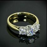 2.6Ct Round Cut Diamond Three Stone Wedding Engagement Ring 14k Yellow Gold Over