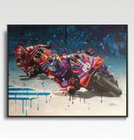 Jorge Martin  & Francesco Bagnaia 2024 MotoGP A3 print, painting by Greg Tillett