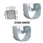 2 X Rail Hanger Standard Tube Support Wardrobe Rod Socket Fitting Round Bracket