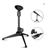 Microphone Desk Adjustable Stand Tripod Desk Top Clip Holder Foldable Table Mic