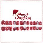 Christmas Press on Nails Short Square Fake Nails with Cute Snowman Design