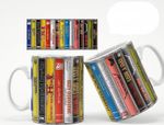 Rock Cassette Tape collection unofficial  Mug 110z , black sabeth , iron maiden 
