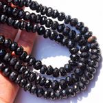 Royal 970 Cts Natural 3 Strands Black Spinel Faceted Beads Necklace SK 05 E464