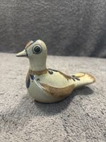 Mexico Folk Hand painted Eathenware duck 5.5" long 3.5" Tall
