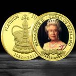 Platinum Jubilee Queen Elizabeth II Coin, Crown Design, 1952-2022 Commemorative