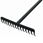 Heavy Duty Metal Garden Leaf Rake 12 Teeth With Steel Handle, Carbon Steel Rake