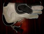 Falconry Glove Triple Skinned Nubuck Leather 12 Inch, 3 Layers, (Grey & Black)