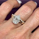 18K Yellow Gold IGI Certified Lab Created 3.30 Ct Pear Cut Diamond Ring Band Set