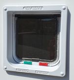 White PVC uPVC Door Replacement Panels With Built In Cat/Dog Flap 