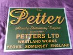 Petter Atomic Stationary Engine Metal Display Board