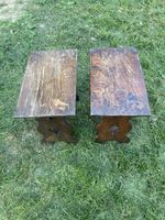 A Pair Of  17th Boarded Oak Stools