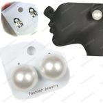 CLIP ON 2cm WHITE/CREAM faux pearl EARRINGS round PEARLY CLIPS 20mm big