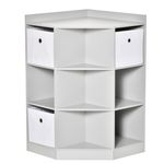 Kids Storage Cabinet Corner Organizer with Anti-tipping