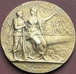 France Early 20th Century Large 65 Grams Silver Gilt Medal Minister of War Prize