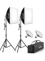 RALENO Softbox Lighting Kit, 2 x 50x50cm Photography Studio Lighting with 50W