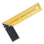 8 Inch Woodworking Square Ruler Metal Try Square Yellow Black