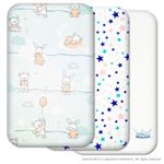 Next to Me Crib Sheets - 3pc Set - 2 Cotton Sheets + 1 Waterproof Protector