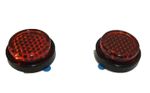 Motorcycle Bike Red Reflector Rear Number Plate MOT Scooter Sticky Adhesive x2