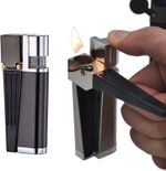 METAL SMOKING SMOKE TOBACCO LEAF PIPE Lighter  2 in 1 POCKET SIZE UK STOCK