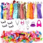 32Pcs Barbie Doll Clothes Bundle Dresses Shoes Set and Accessories Girl Toy Gift