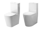 WC Close Coupled Toilet Anti-Bacterial Pan White Gloss Bathroom Soft Close Seat