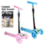 Adjustable Kids scooter 3 wheels kids kick push Flashing Led Light Up For Gift！