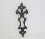 Victorian Iron Escutcheon Keyhole Plate Old Mount Antique Gothic Church Door 6"H
