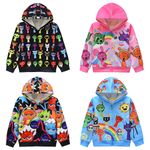 2026 Boys Girls Sprunki Hoodie Cosplay Costume Cartoon Hooded Zipper Jacket Coat