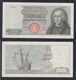 Banknote Italy 5000 Lire Colombo 1st Type 1970 P.-98c FDS-/UNC-
