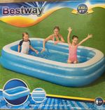 Large Bestway Inflatable Rectangular Paddling Family Swiming Pool Outdoor Garden