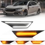 2x Black Smoked Side Indicator LED Repeater Marker Light For 2017+ Honda Civic X