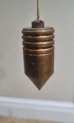 Vintage Metal Plumb Bob Weight with String Line - Levels & Lines Tool