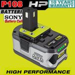 Replace 18V 5.0AH For Ryobi P108 One Plus Lithium Battery RB18L50 RB18L40 P104