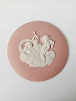 Wedgwood Jasperware Pink Cameo / Plaque Venus and Cupid  - 2 3/4 Inch