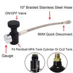 PCP Fill Adapter Fill Station with 10 Inch Hose for Paintball Tank or HPA Tank