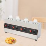 Stainless Steel 4 Bottle Electric Chocolate Sauce Warmer Commercial Food Warmer