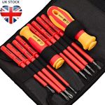 10 Piece VDE Insulated Electrician Interchangeable head Screwdriver Set & Pouch