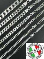 REAL Solid 925 Silver Flat Miami Curb Cuban Link Chain Necklace 3-10.5mm 16-30"