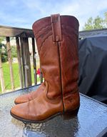 Vintage 70’s Frye Brown Leather Pull-On Western Boots Cowboy Style Cowboy Boots