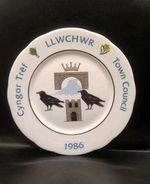 Vintage 1986 Loughor Town Council Presentation Plate Llwchwr Nr Swansea Ref12#19