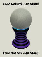 Custom Designed Stand 3 For Amazon Echo Dot 5th Gen Black - Purple Height 9.5 cm