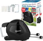Washing Line Retractable Double Clothes Reel Line Wall Mounted Outdoor Drying