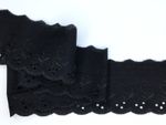 Quality Black Polycotton Classic Broderie Lace Trim 3"/7.5cm CHOOSE LENGTH